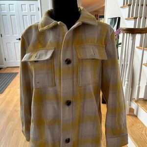 Old Navy Cream and Yellow Plaid Shirt